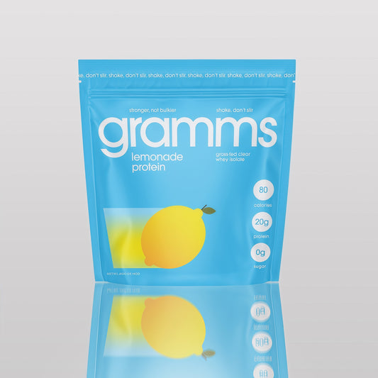 Gramms Lemonade Protein | Clear Protein Powder 20G Protein for Women & Men | Grass-Fed Whey Isolate, Zero Sugar, Zero Lactose, Non-Bloating, Non-GMO | 18 Servings